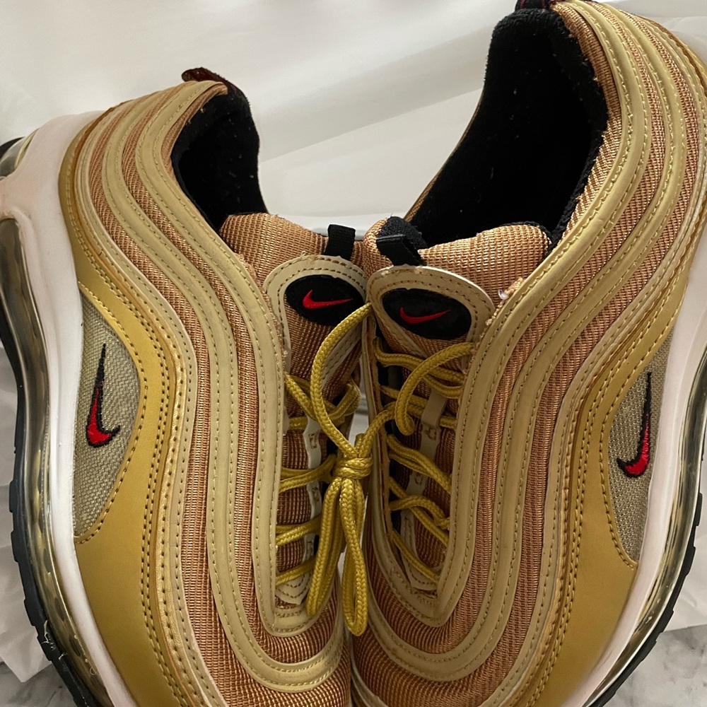 Nike Air Max 97 Metallic Gold with Red Accents